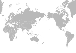 太平洋中心の世界地図
